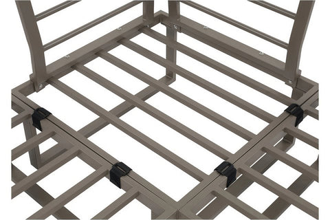 Focus Garden Gartenlounge-Set Emerson - Ecksofa-Set Natur aus Stahl & Polywood 219,5x219,5 cm