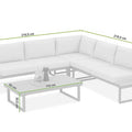 Focus Garden Gartenlounge-Set Emerson - Ecksofa-Set Natur aus Stahl & Polywood 219,5x219,5 cm