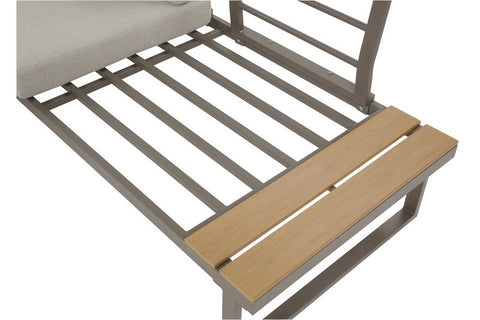 Focus Garden Gartenlounge-Set Emerson - Ecksofa-Set Natur aus Stahl & Polywood 219,5x219,5 cm