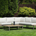 Focus Garden Gartenlounge-Set Emerson - Ecksofa-Set Natur aus Stahl & Polywood 219,5x219,5 cm