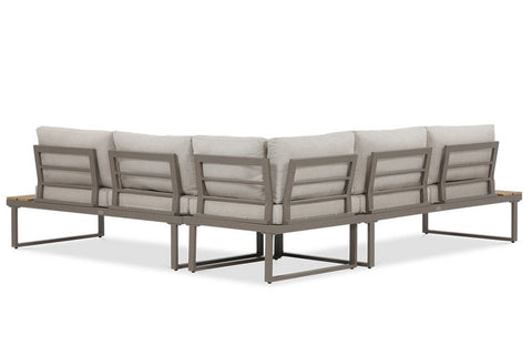 Focus Garden Gartenlounge-Set Emerson - Ecksofa-Set Natur aus Stahl & Polywood 219,5x219,5 cm