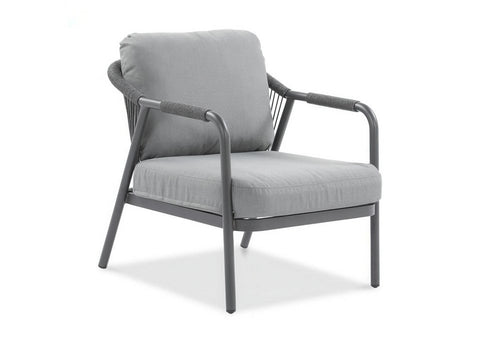 Focus Garden Gartenlounge-Set GRAFTON CAFFE Grau - 2-Sitzer, 2 Sessel, 2 Tische, Seilgeflecht