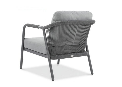 Focus Garden Gartenlounge-Set GRAFTON CAFFE Grau - 2-Sitzer, 2 Sessel, 2 Tische, Seilgeflecht