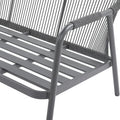 Focus Garden Gartenlounge-Set GRAFTON CAFFE Grau - 2-Sitzer, 2 Sessel, 2 Tische, Seilgeflecht