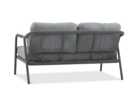 Focus Garden Gartenlounge-Set GRAFTON CAFFE Grau - 2-Sitzer, 2 Sessel, 2 Tische, Seilgeflecht