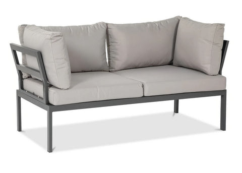 Focus Garden Gartenlounge-Set JAVA – Kompaktes 2-Sitzer Ecksofa mit Tisch in Grau