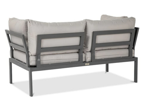 Focus Garden Gartenlounge-Set JAVA – Kompaktes 2-Sitzer Ecksofa mit Tisch in Grau