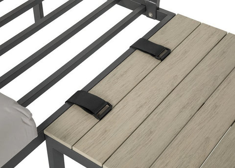 Focus Garden Gartenlounge-Set JAVA – Kompaktes 2-Sitzer Ecksofa mit Tisch in Grau