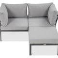 Focus Garden Gartenlounge-Set JAVA – Kompaktes 2-Sitzer Ecksofa mit Tisch in Grau