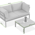 Focus Garden Gartenlounge-Set JAVA Ecksofa 2-Sitzer mit Tisch Schwarz verzinkter Stahl