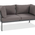 Focus Garden Gartenlounge-Set JAVA Ecksofa 2-Sitzer mit Tisch Schwarz verzinkter Stahl