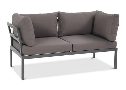 Focus Garden Gartenlounge-Set JAVA Ecksofa 2-Sitzer mit Tisch Schwarz verzinkter Stahl
