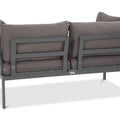 Focus Garden Gartenlounge-Set JAVA Ecksofa 2-Sitzer mit Tisch Schwarz verzinkter Stahl