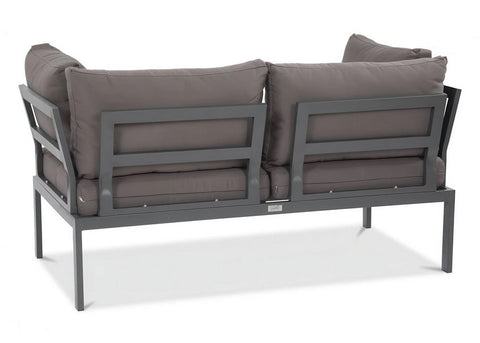 Focus Garden Gartenlounge-Set JAVA Ecksofa 2-Sitzer mit Tisch Schwarz verzinkter Stahl