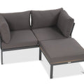Focus Garden Gartenlounge-Set JAVA Ecksofa 2-Sitzer mit Tisch Schwarz verzinkter Stahl