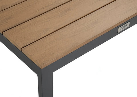 Focus Garden Gartenlounge-Set JAVA Ecksofa 2-Sitzer mit Tisch Schwarz verzinkter Stahl