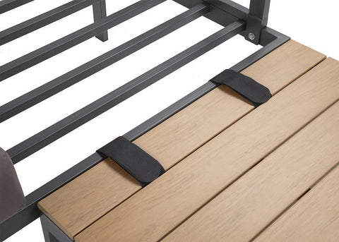 Focus Garden Gartenlounge-Set JAVA Ecksofa 2-Sitzer mit Tisch Schwarz verzinkter Stahl