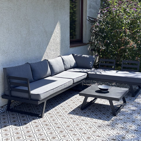 Focus Garden Gartenlounge-Set Modular 5-tlg. Grau Aluminium