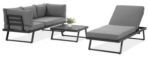 Focus Garden Gartenlounge-Set Modular 5-tlg. Grau Aluminium
