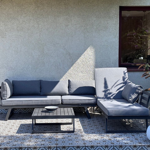 Focus Garden Gartenlounge-Set Modular 5-tlg. Grau Aluminium