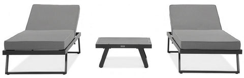 Focus Garden Gartenlounge-Set Modular 5-tlg. Grau Aluminium