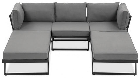 Focus Garden Gartenlounge-Set Modular 5-tlg. Grau Aluminium