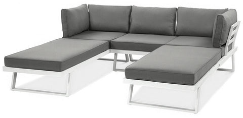 Focus Garden Gartenlounge-Set Modular 4-in-1 Aluminium Weiß 260x190 cm