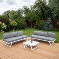 Focus Garden Gartenlounge-Set Modular 4-in-1 Aluminium Weiß 260x190 cm