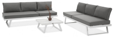 Focus Garden Gartenlounge-Set Modular 4-in-1 Aluminium Weiß 260x190 cm