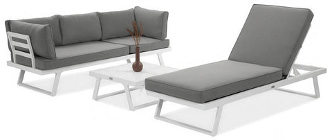 Focus Garden Gartenlounge-Set Modular 4-in-1 Aluminium Weiß 260x190 cm
