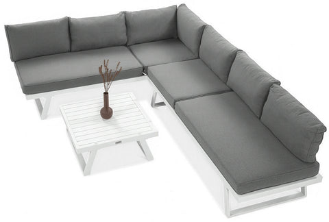 Focus Garden Gartenlounge-Set Modular 4-in-1 Aluminium Weiß 260x190 cm