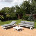 Focus Garden Gartenlounge-Set Modular 4-in-1 Aluminium Weiß 260x190 cm