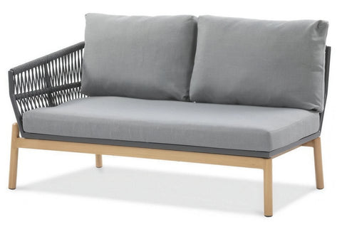 Focus Garden Gartenlounge-Set PARIS CAFFE Grau Aluminium & Rope Ecksofa 272x212 cm