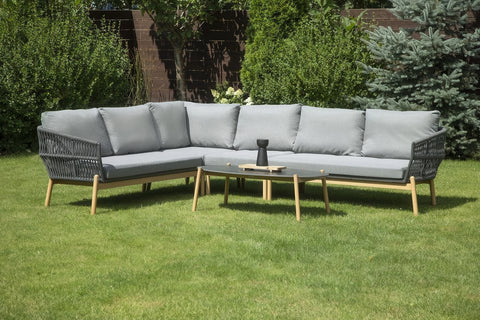 Focus Garden Gartenlounge-Set PARIS CAFFE Grau Aluminium & Rope Ecksofa 272x212 cm