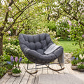 Bjørkka Schaukelstuhl "RONDA" Dark Grey, Stahl & Polyester