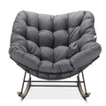 Bjørkka Schaukelstuhl "RONDA" Dark Grey, Stahl & Polyester