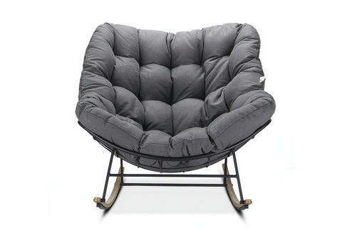 Bjørkka Schaukelstuhl "RONDA" Dark Grey, Stahl & Polyester