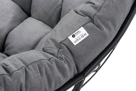 Bjørkka Schaukelstuhl "RONDA" Dark Grey, Stahl & Polyester