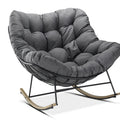 Bjørkka Schaukelstuhl "RONDA" Dark Grey, Stahl & Polyester