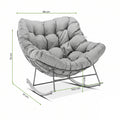Bjørkka Schaukelstuhl "RONDA" Dark Grey, Stahl & Polyester