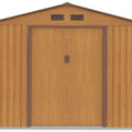 Hardmaister Metall-Gerätehaus Hudson 277x255 cm Eiche-Braun - 6.5 m² Gartenhaus mit Satteldach