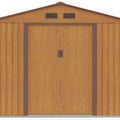 Hardmaister Metall Gerätehaus HUDSON 277x191 cm Eiche-Braun Gartenhaus mit Satteldach