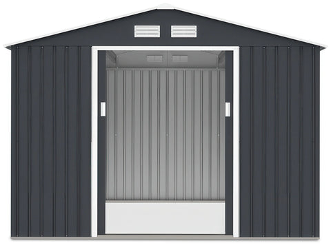 Hardmaister Metall-Gerätehaus Hudson 277 x 255 cm Anthrazit - Satteldach Gartenhaus