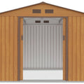 Hardmaister Metall-Gerätehaus Hudson 277x255 cm Eiche-Braun - 6.5 m² Gartenhaus mit Satteldach