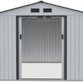 Hardmaister Metall Gerätehaus HUDSON 277x319 cm Hellgrau Gartenhaus Satteldach