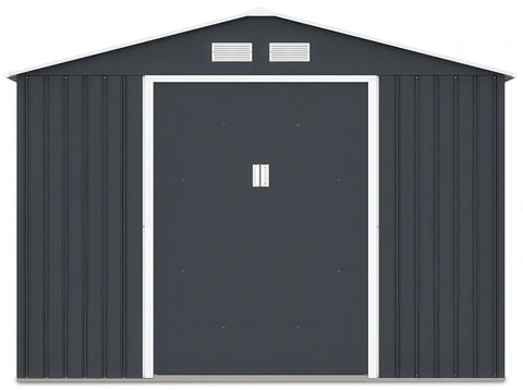 Hardmaister Gerätehaus Hudson 277 x 191 cm Anthrazit Metallschuppen mit Satteldach