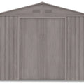 Hardmaister Metall Gerätehaus Hudson 277x191 cm Grau-Eiche Satteldach Gartenschuppen