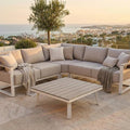 furrore Gartenlounge-Set STELVIO CAFFE Ecklounge Aluminium Beige 4-6 Personen
