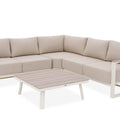 furrore Gartenlounge-Set STELVIO CAFFE Ecklounge Aluminium Beige 4-6 Personen