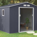 Hardmaister Metall-Gerätehaus Hudson 277 x 255 cm Anthrazit - Satteldach Gartenhaus